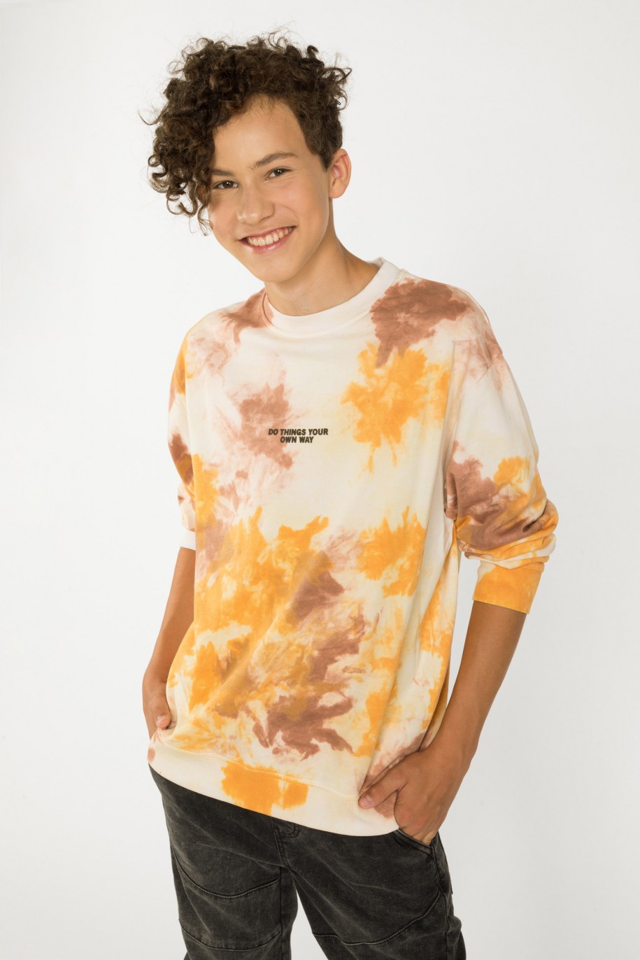 Wielobarwna  bluza dresowa z efektem tie dye - 39815