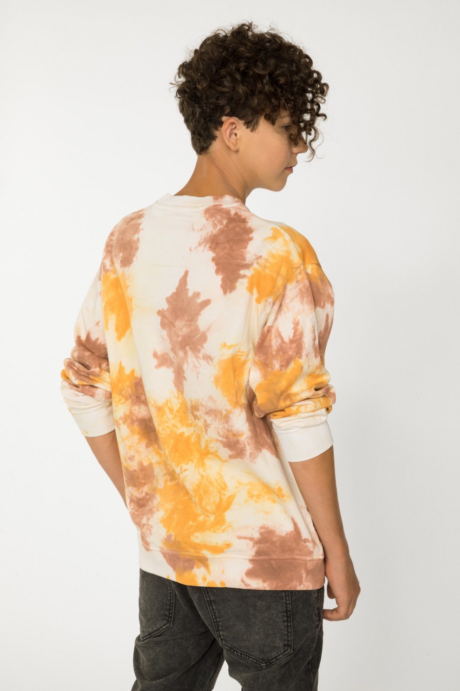 Wielobarwna  bluza dresowa z efektem tie dye - 39816