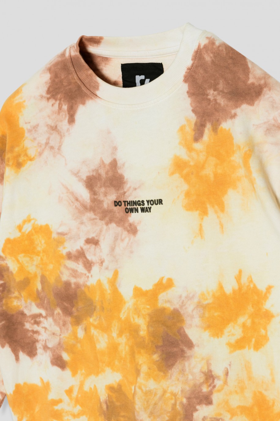 Wielobarwna  bluza dresowa z efektem tie dye - 39820