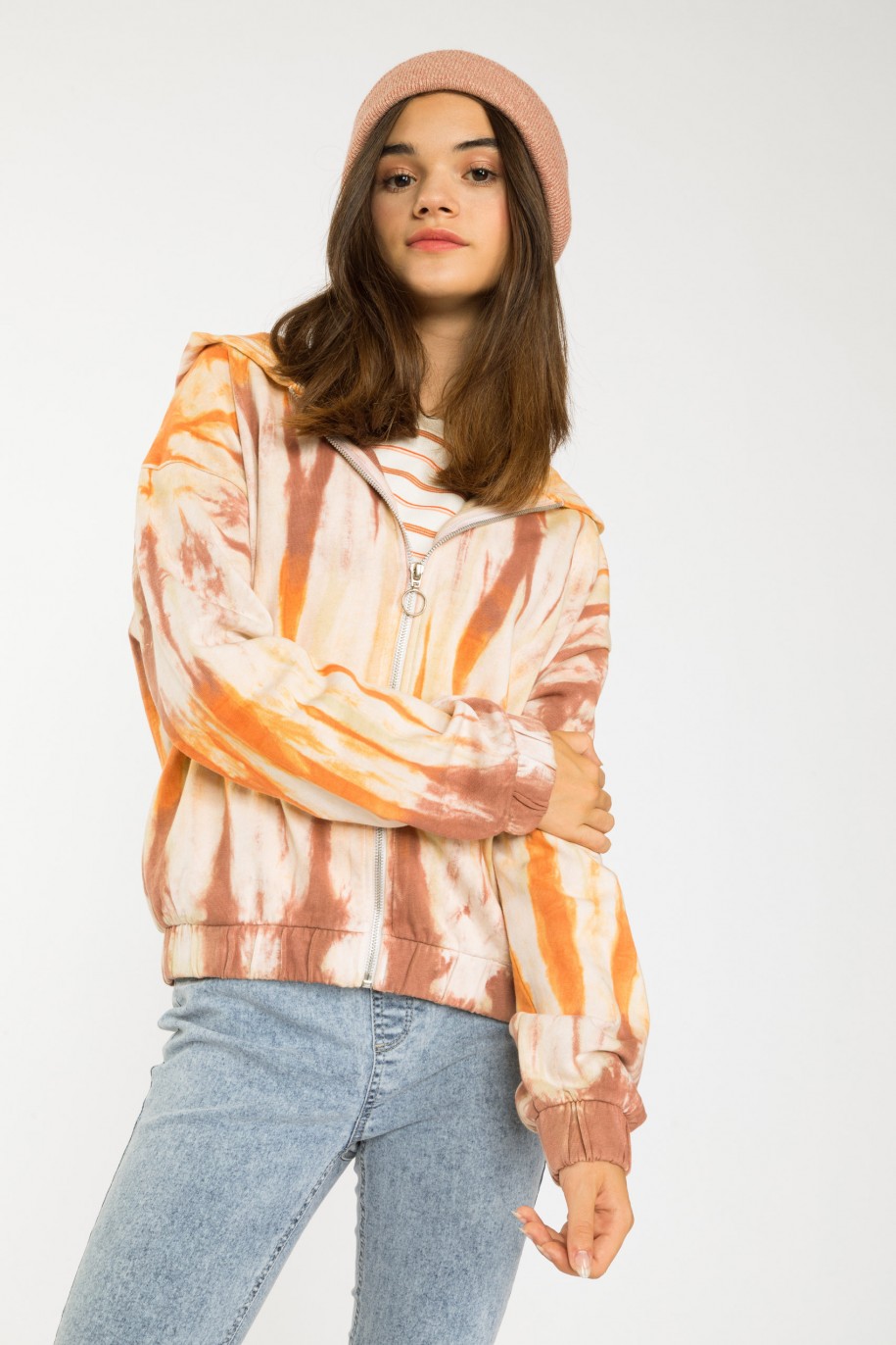 Wielobarwna rozpinana bluza dresowa tie dye - 39841