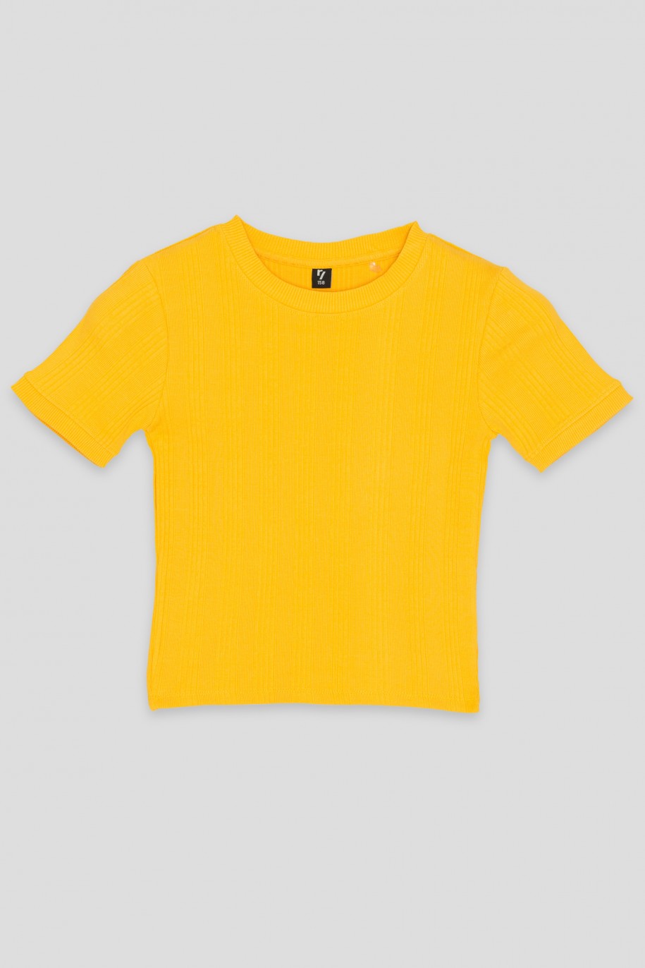 Żółty prążkowany T-shirt - 39968
