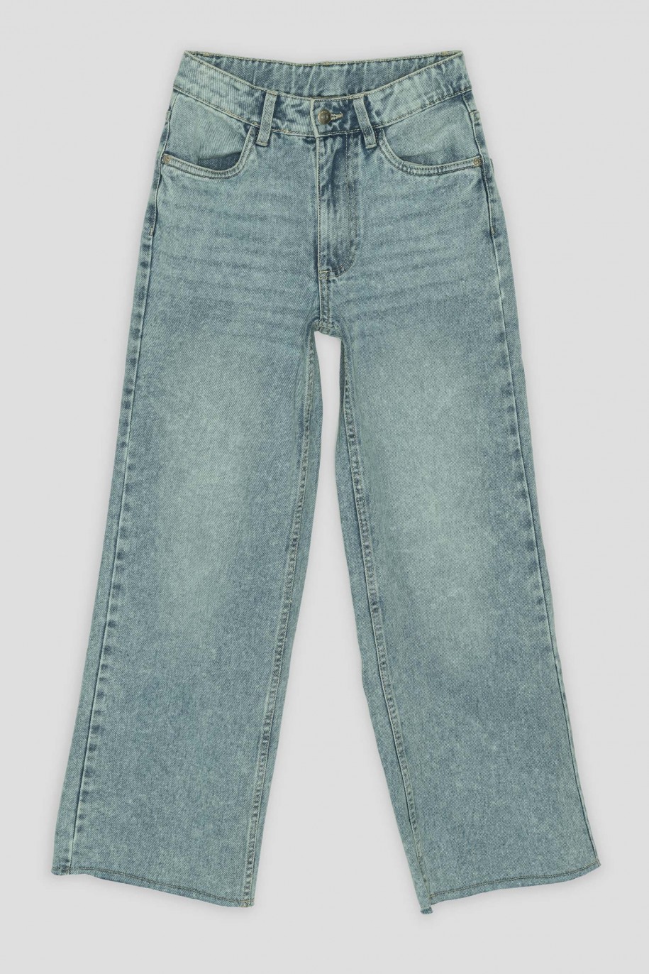 Niebieskie jeansy typu WIDE LEG - 40288
