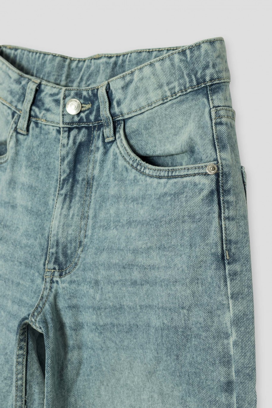 Niebieskie jeansy typu WIDE LEG - 40289