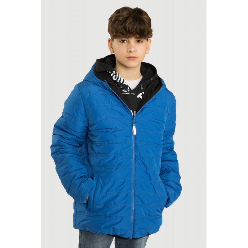 Niebieska dwustronna pikowana kurtka - 40418