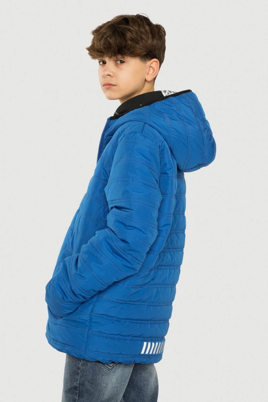 Niebieska dwustronna pikowana kurtka - 40421