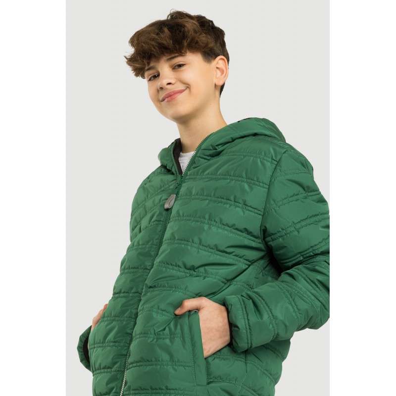 Zielona dwustronna pikowana kurtka - 40426