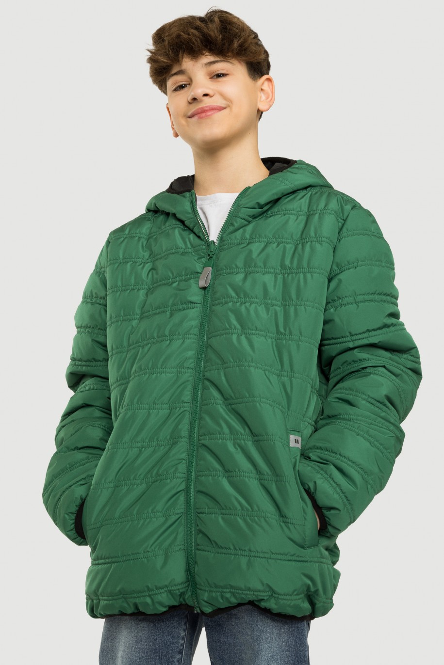 Zielona dwustronna pikowana kurtka - 40429