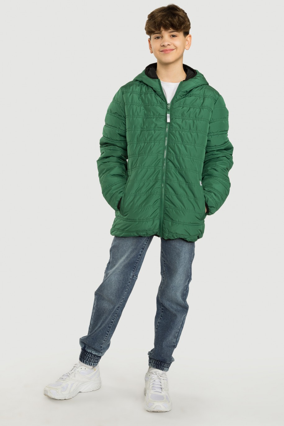 Zielona dwustronna pikowana kurtka - 40430