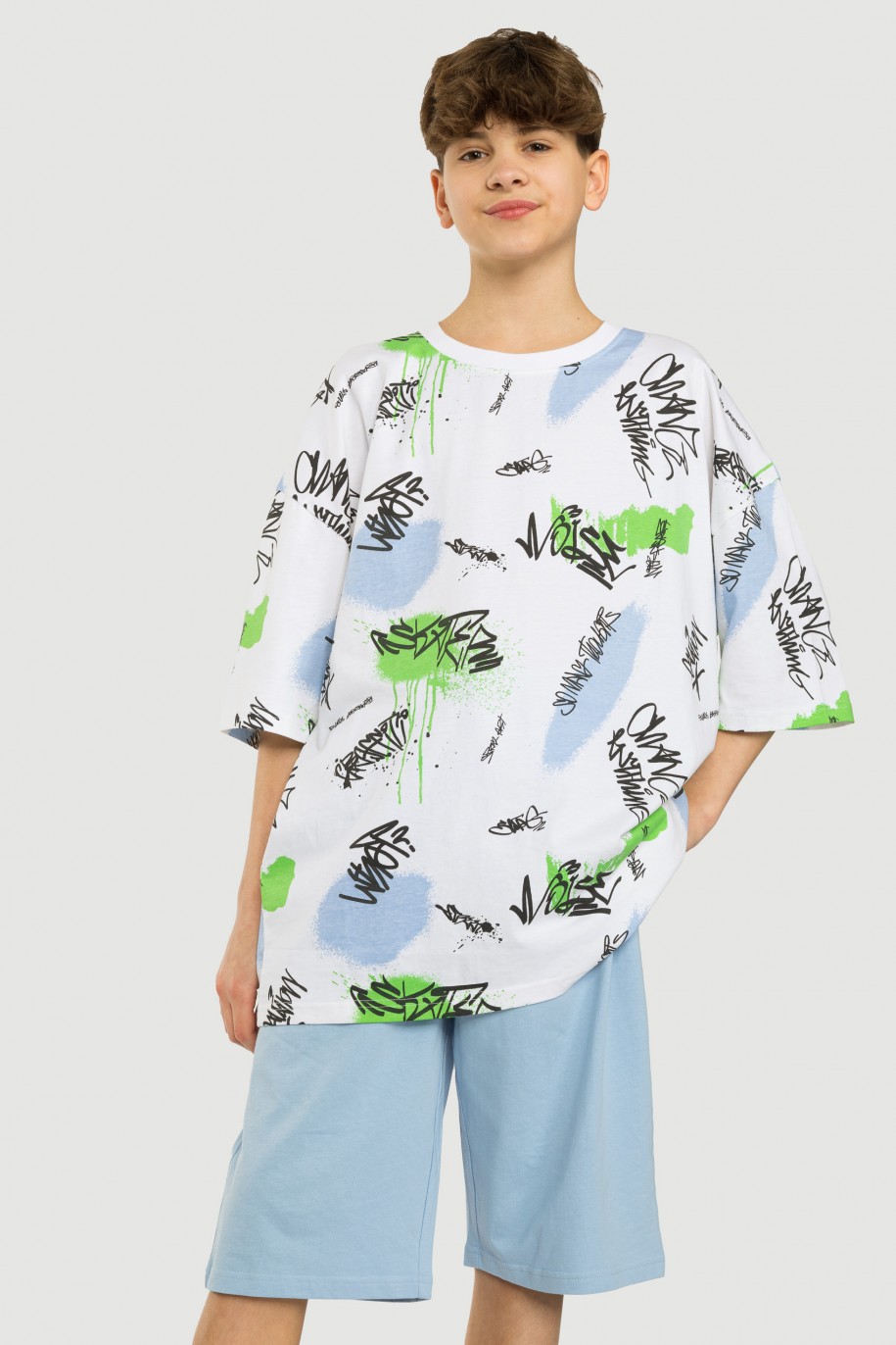 Wielobarwna piżama we wzory graffiti - 40669
