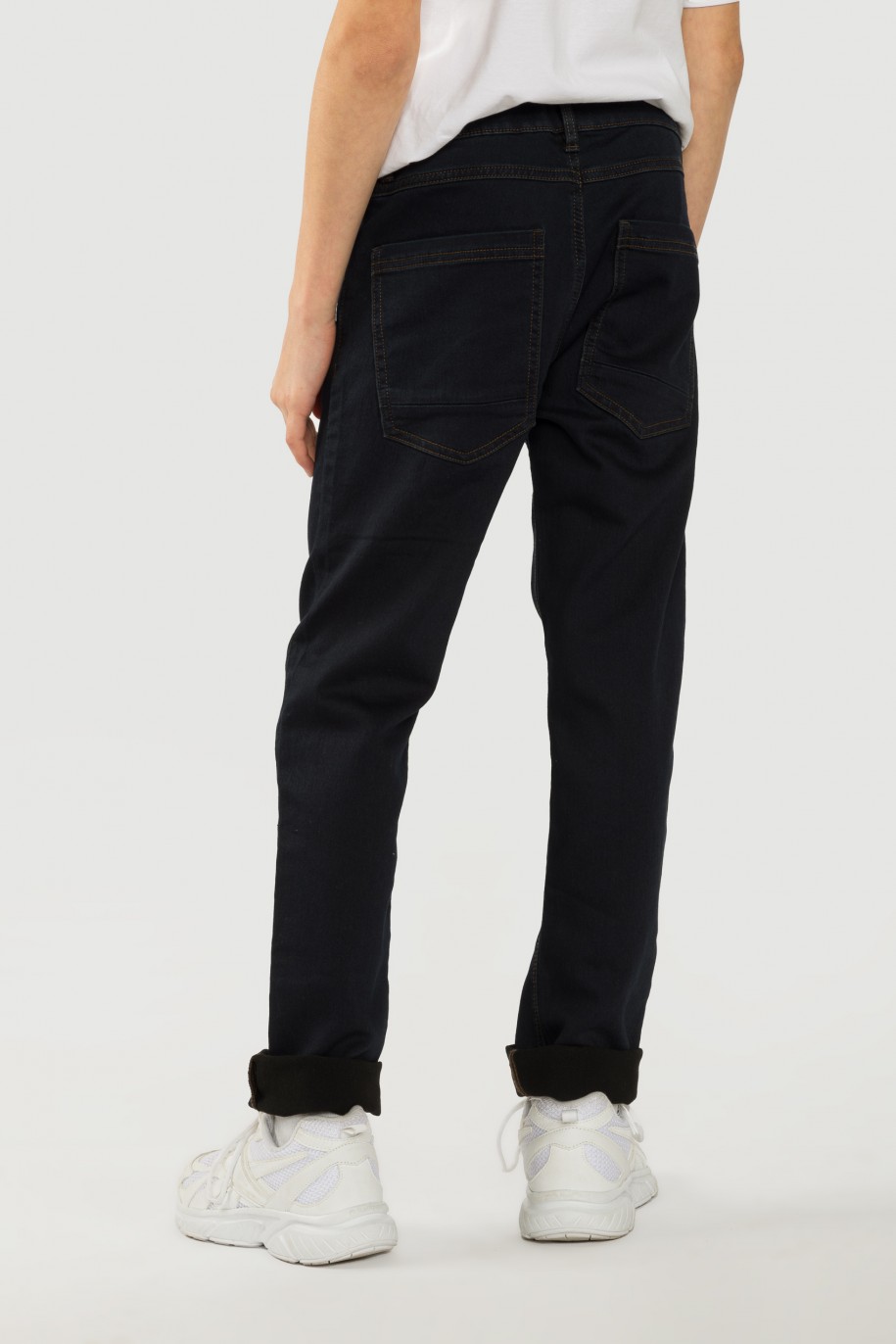 Granatowe proste jeansy - 40838