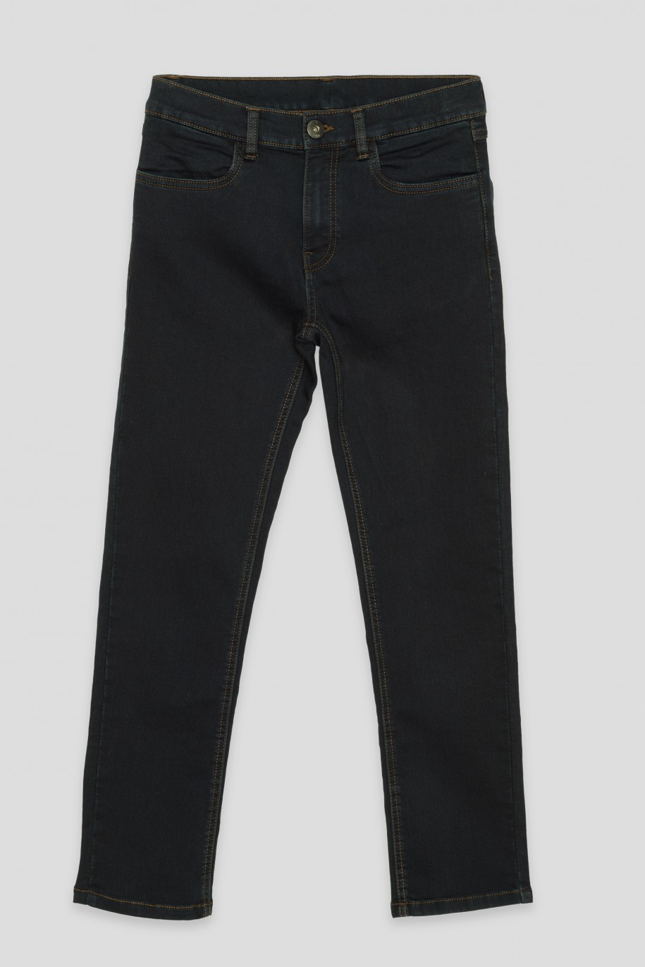Granatowe proste jeansy - 40839