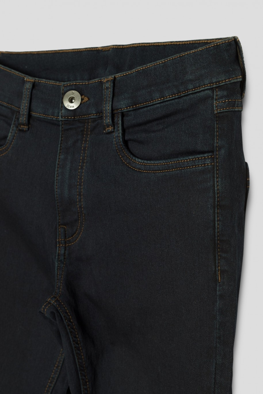 Granatowe proste jeansy - 40840