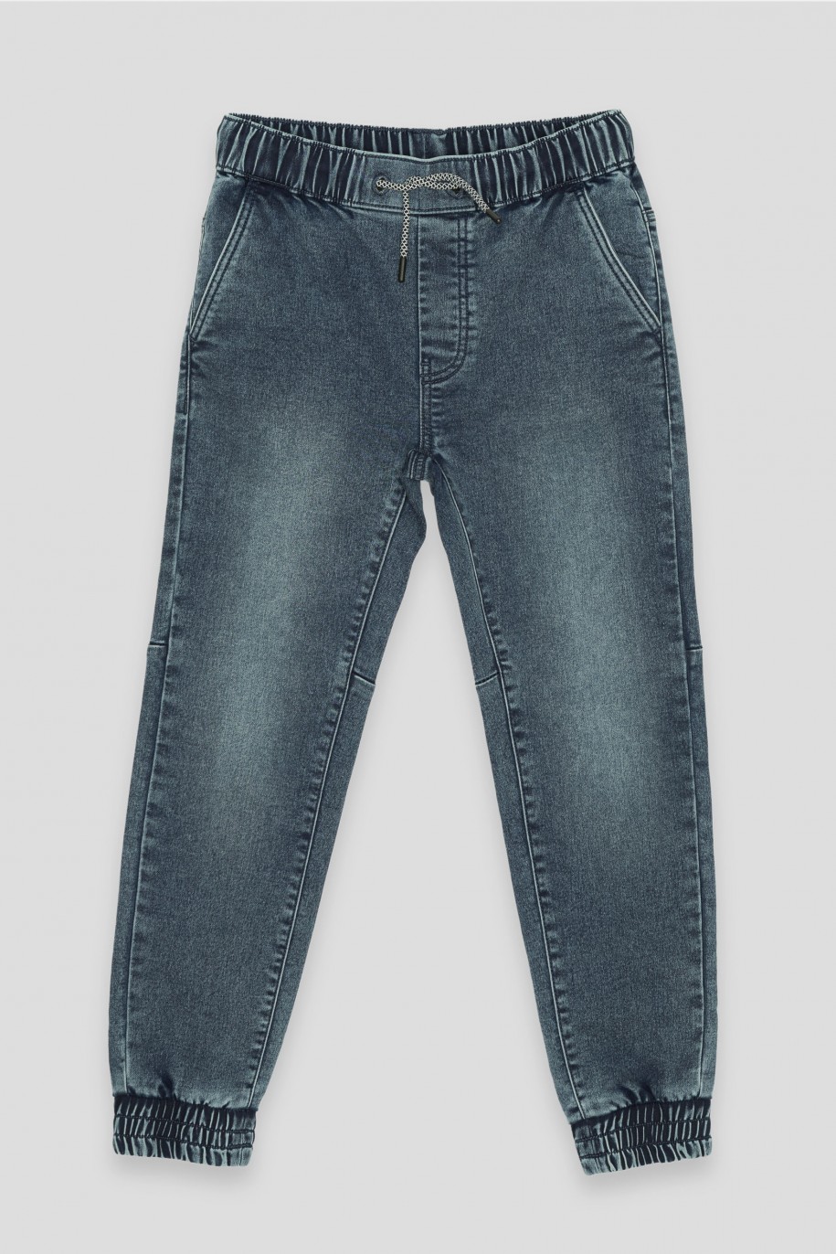 Niebieskie jeansy typu JOGGER o luźnym kroju - 40845