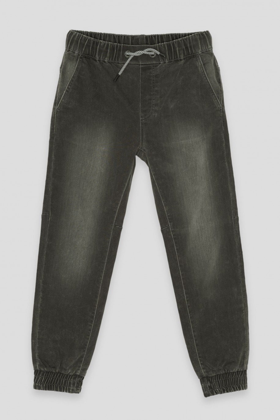 Szare jeansy typu JOGGER o luźnym kroju - 40851