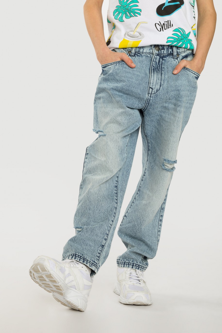 Niebieskie jeansy LOOSE - 40856