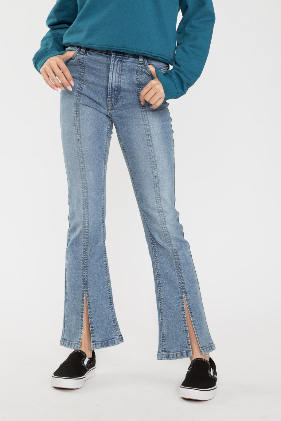 Niebieskie jeansy typu dzwony - 40860