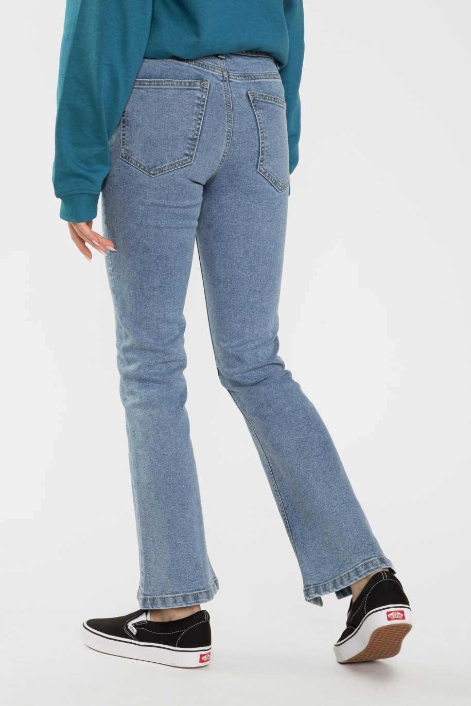 Niebieskie jeansy typu dzwony - 40861