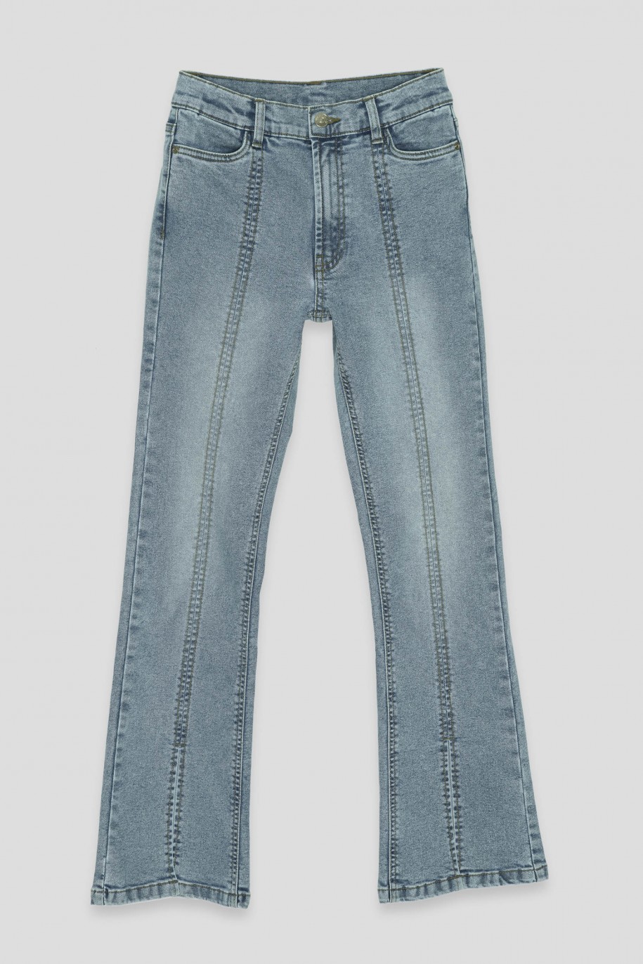 Niebieskie jeansy typu dzwony - 40863