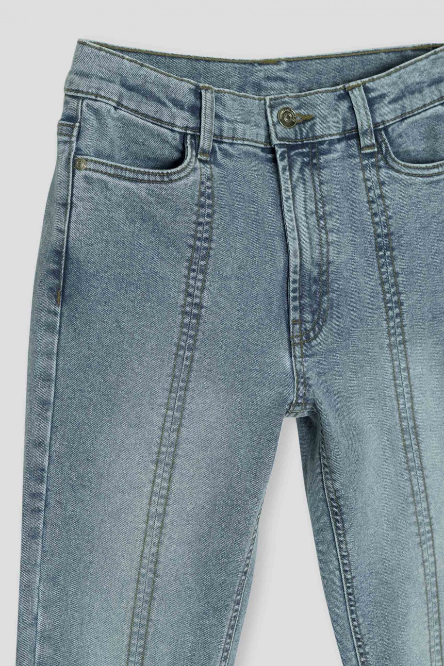 Niebieskie jeansy typu dzwony - 40864