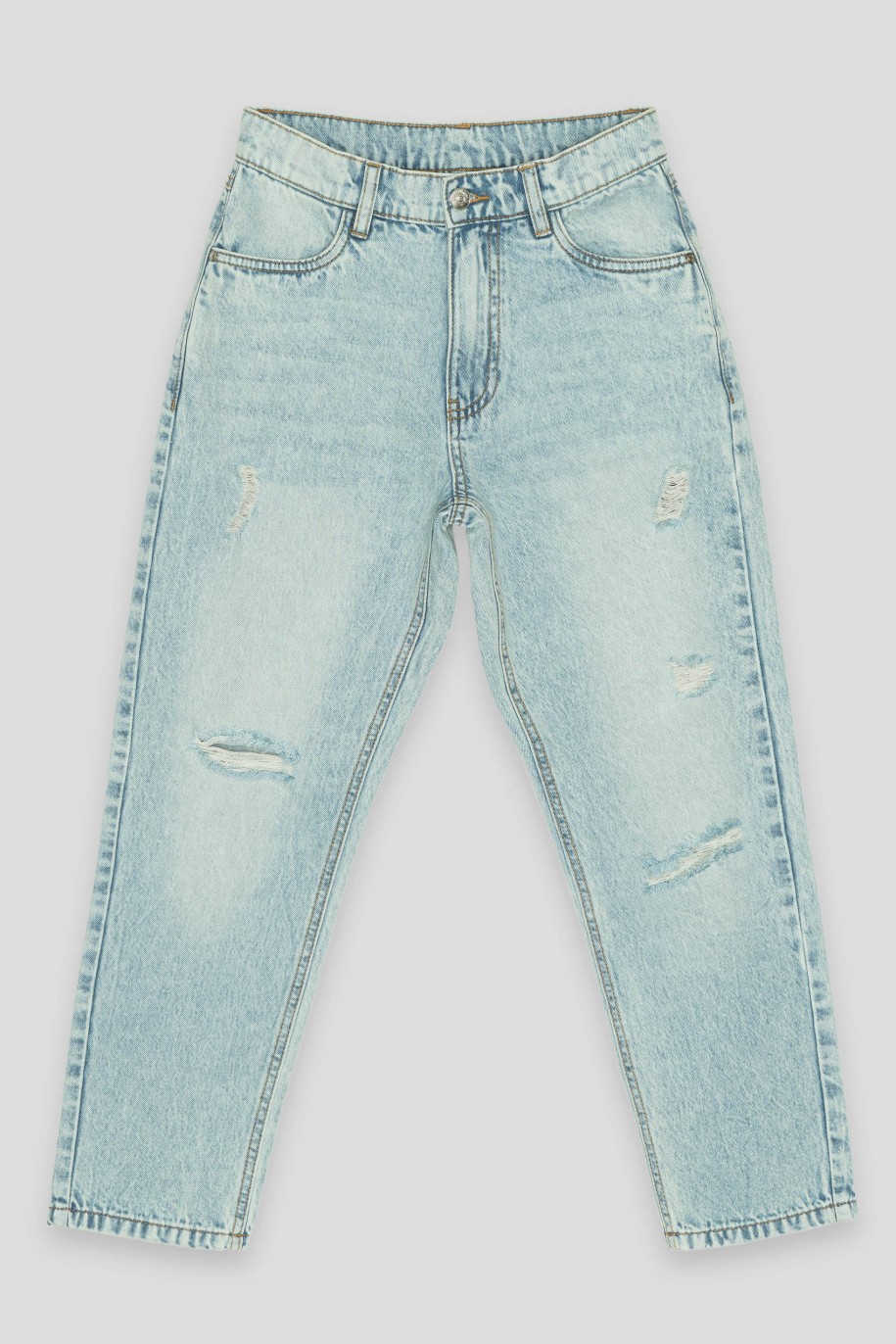 Niebieskie jeansy typu MOM FIT - 40875