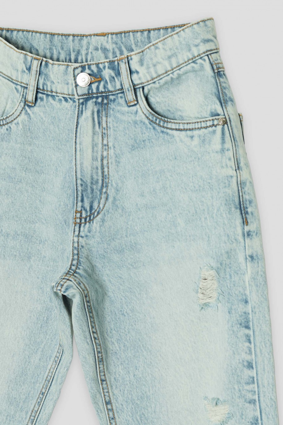Niebieskie jeansy typu MOM FIT - 40876