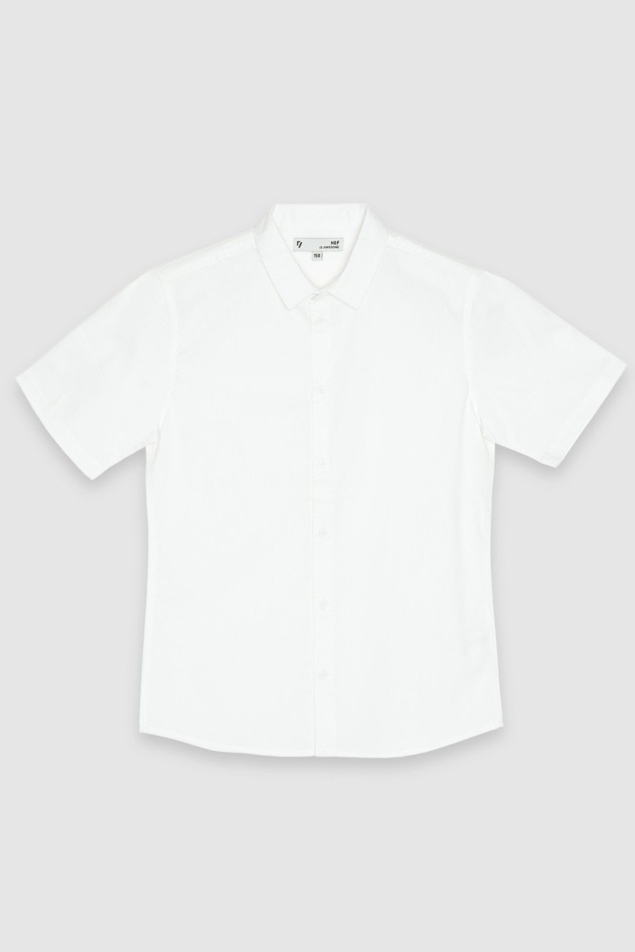 Biała klasyczna koszula z krótkim rękawem - 40886