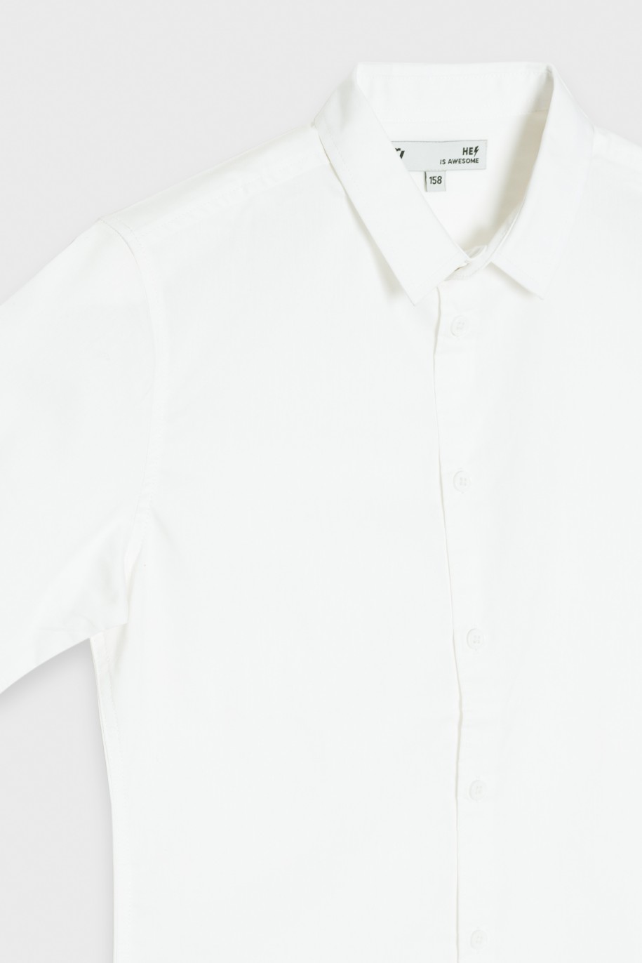 Biała klasyczna koszula z krótkim rękawem - 40887