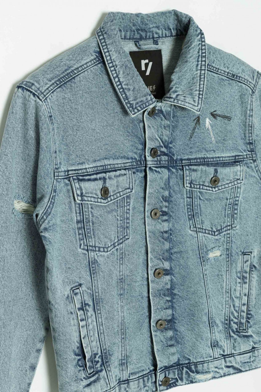 Niebieska jeansowa kurtka przejściowa - 40905