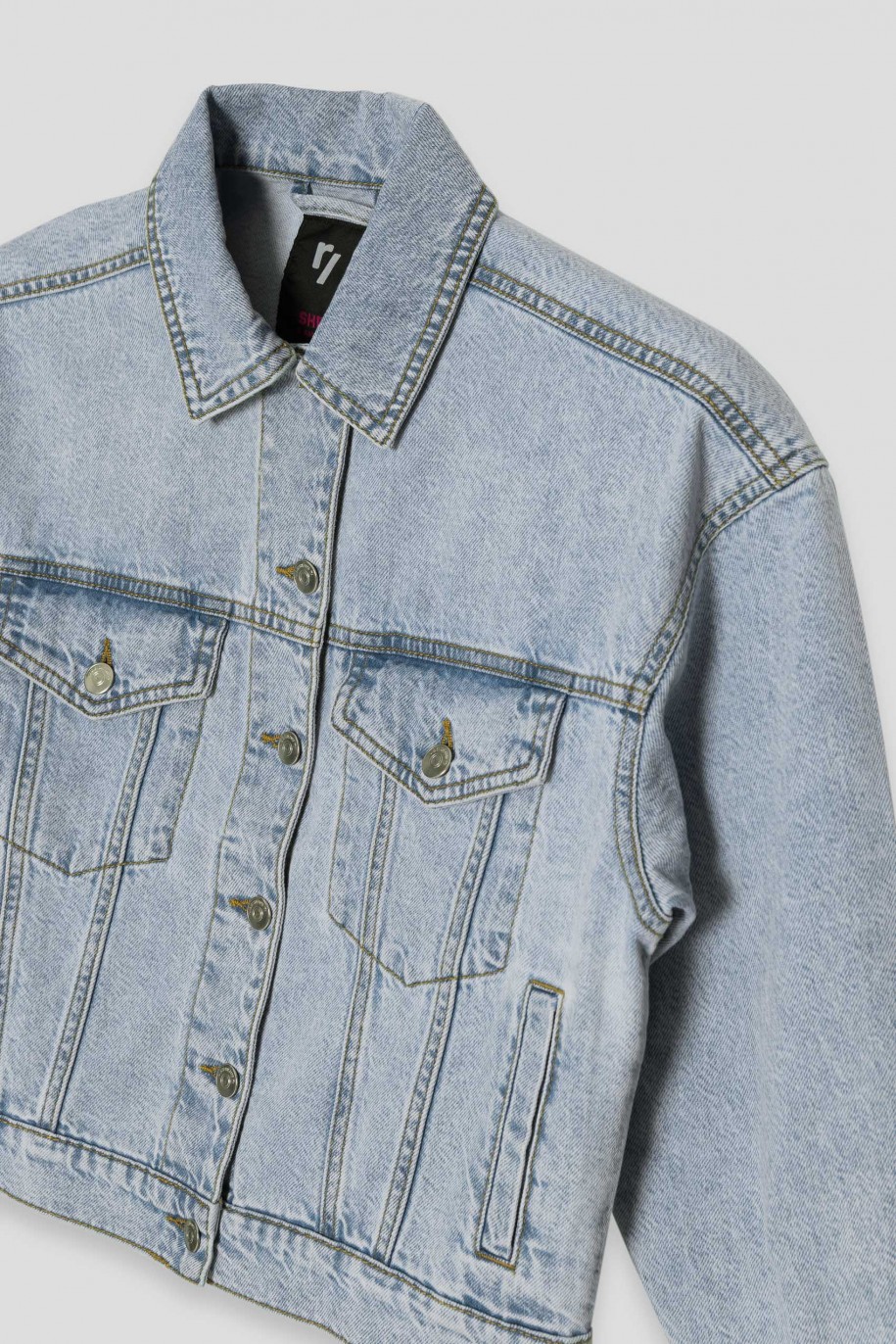 Niebieska jeansowa kurtka przejściowa - 40910