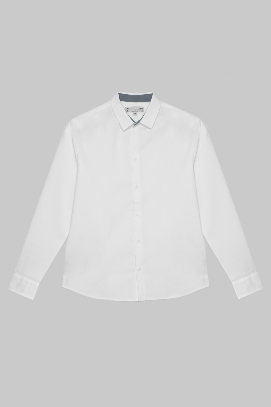 Biała klasyczna koszula z długim rękawem - 40929