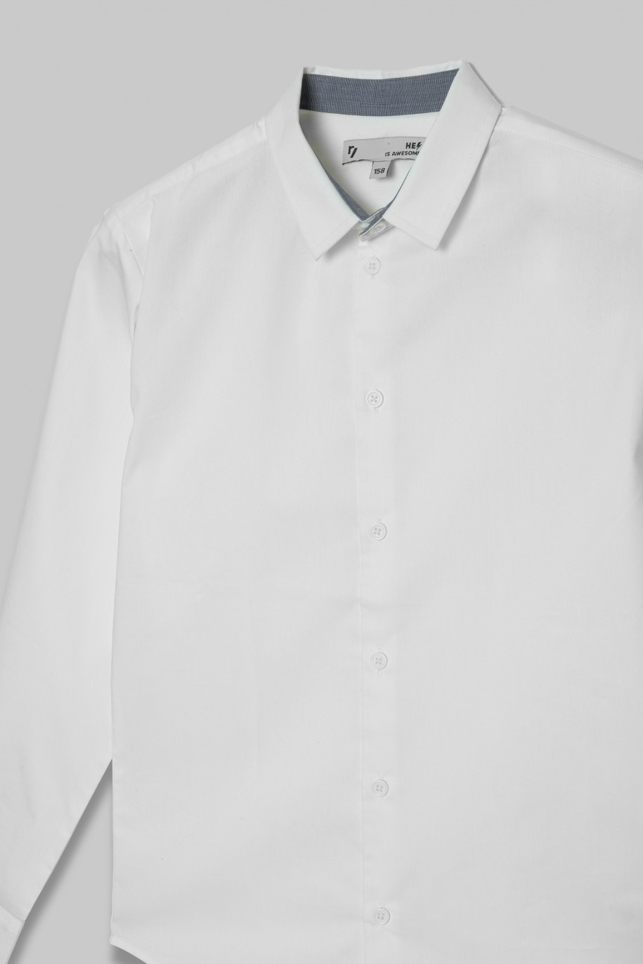 Biała klasyczna koszula z długim rękawem - 40930