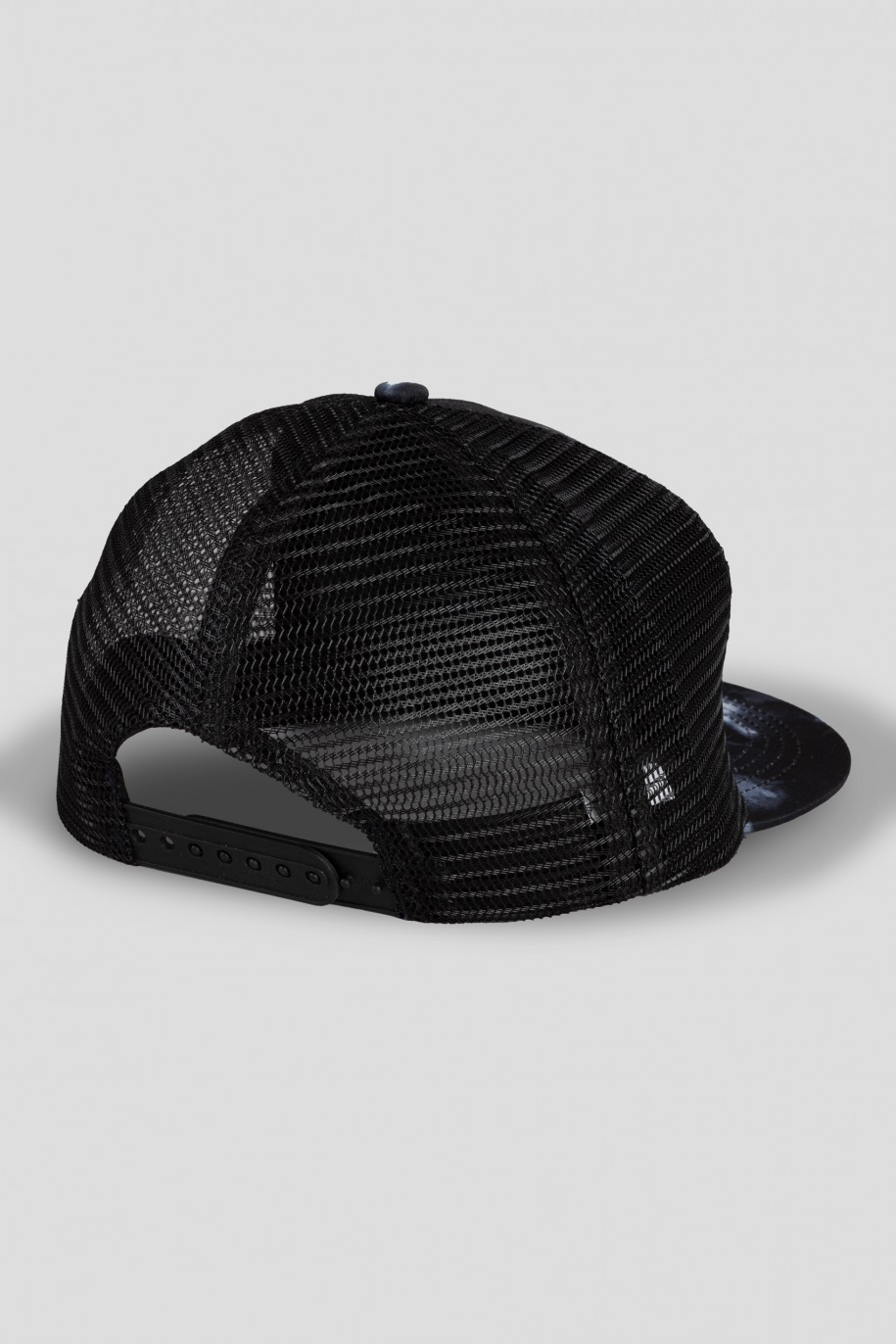 Czarna czapka z motywem z nadrukiem tie dye - 41065