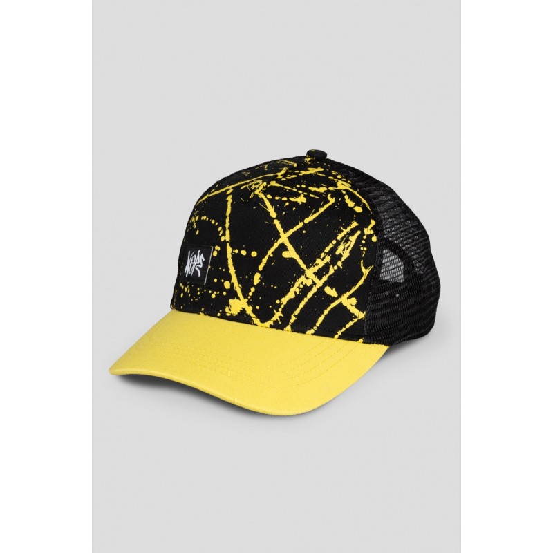 Żółto-czarna czapka z daszkiem - 41073