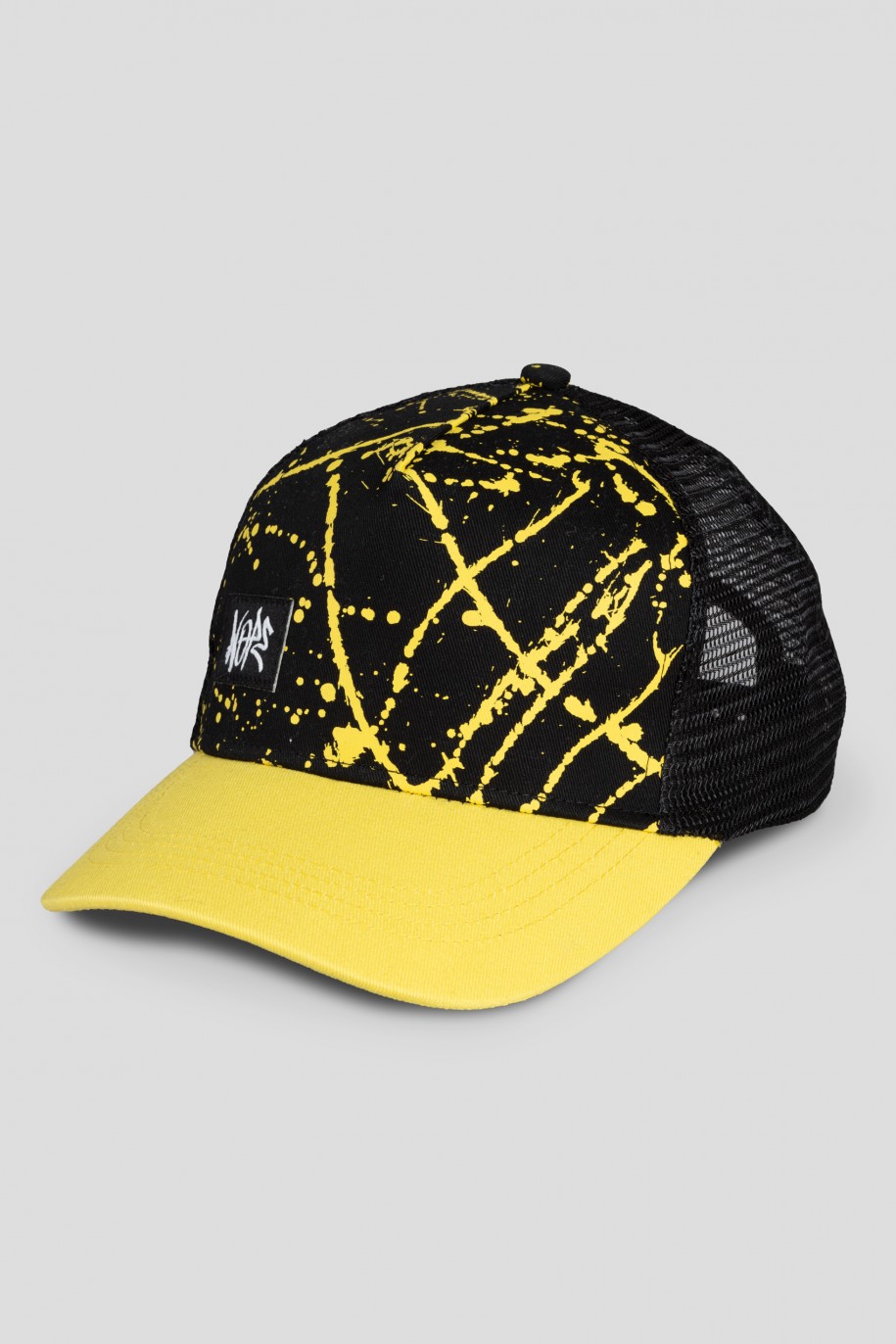 Żółto-czarna czapka z daszkiem - 41073