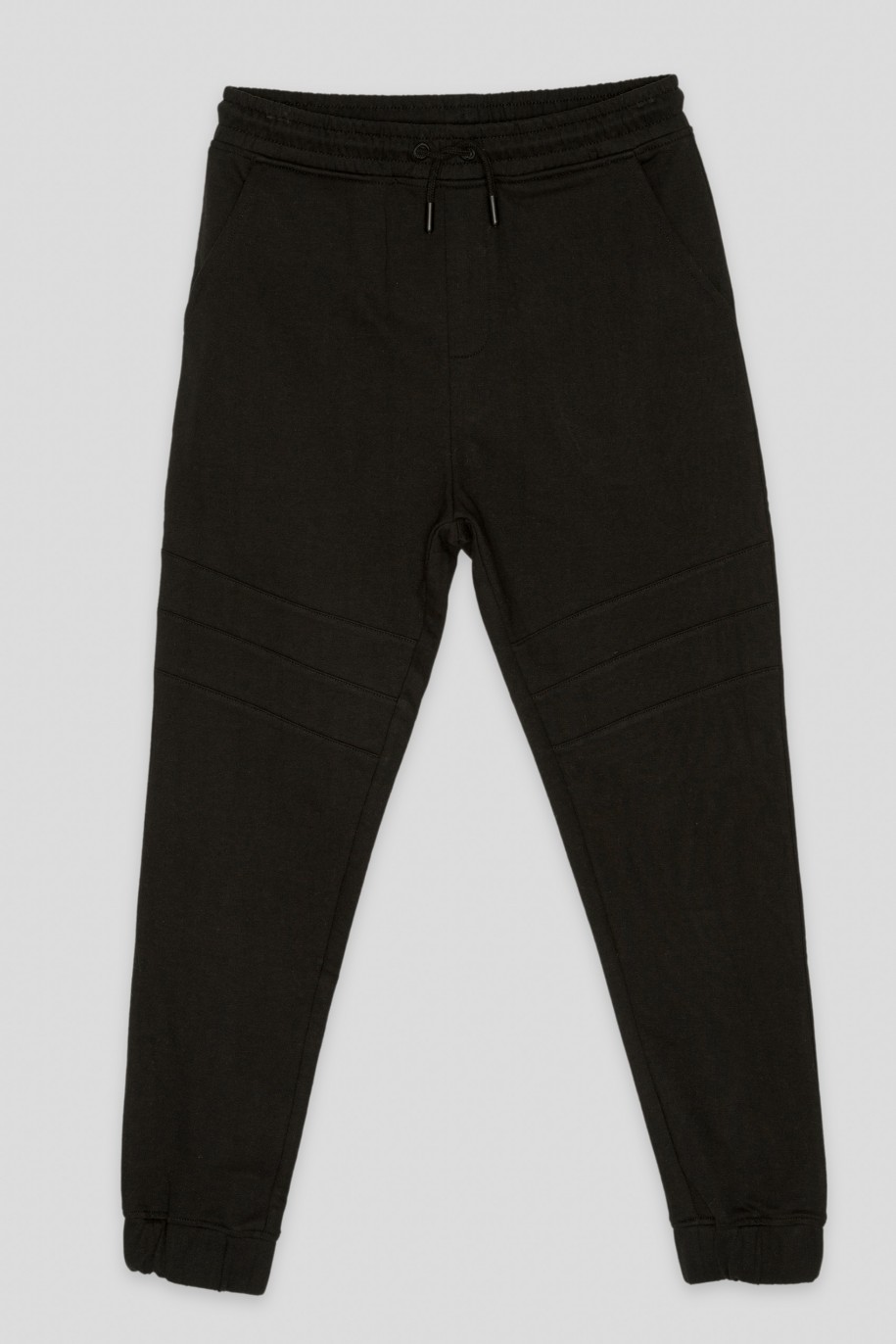 Czarne spodnie dresowe z odpinanym łańcuchem - 41087