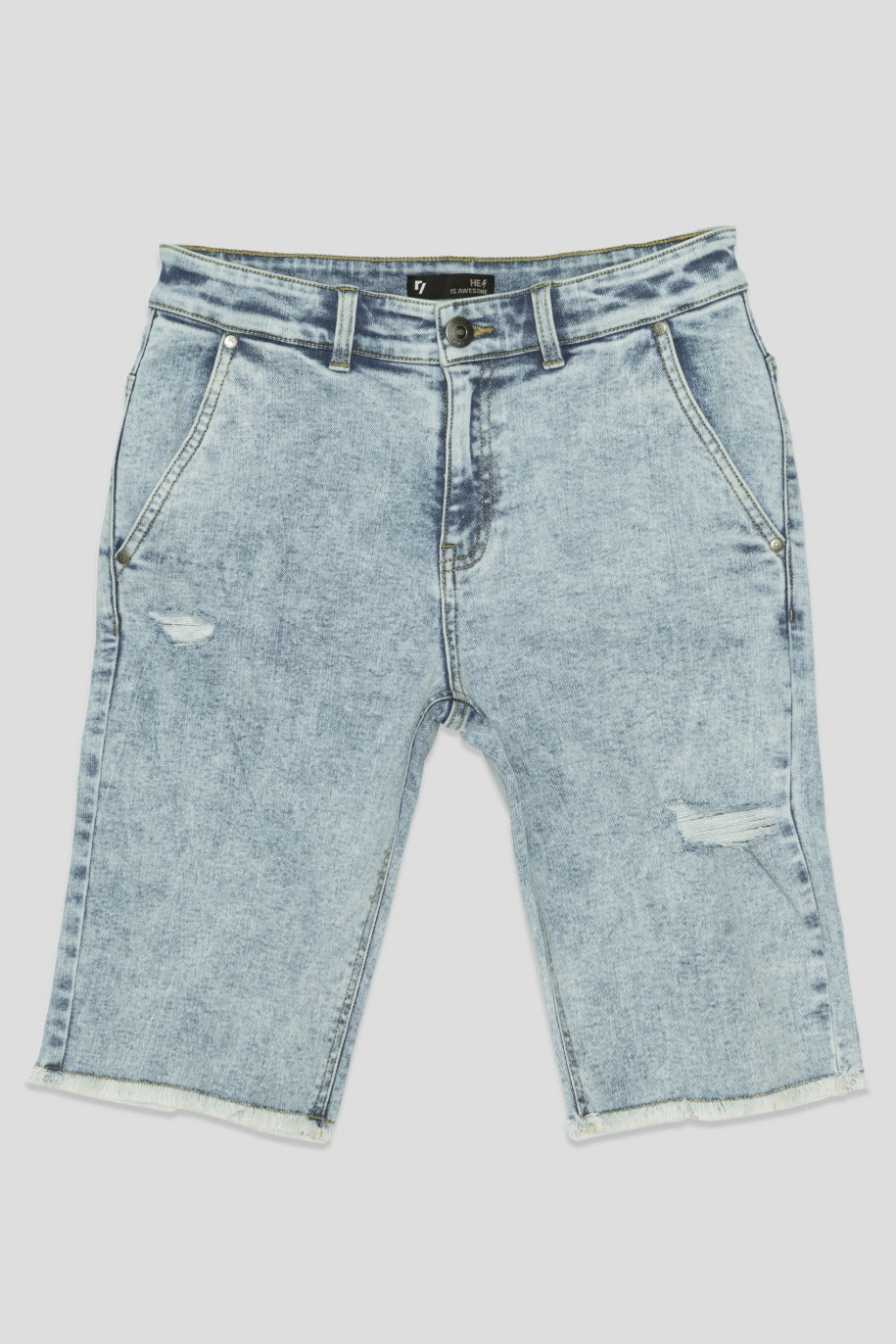 Jeansowe krótkie spodenki z przetarciami - 41183