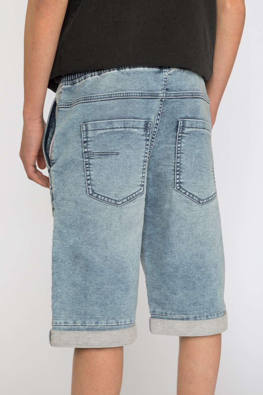 Krótkie jeansowe spodenki na gumce - 41187