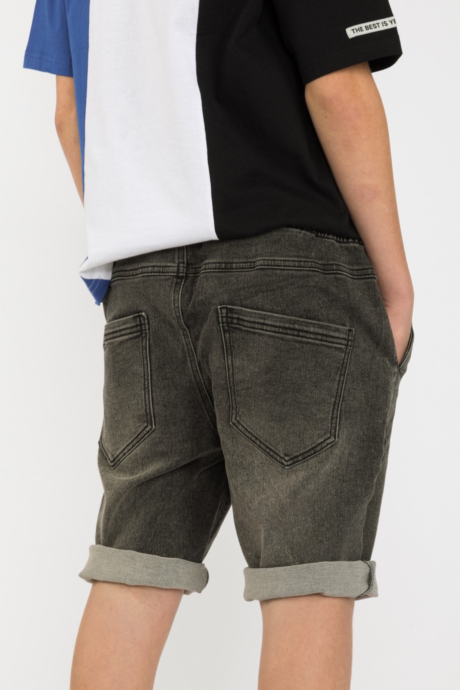 Krótkie szare jeansowe spodenki dla chłopaka - 41200