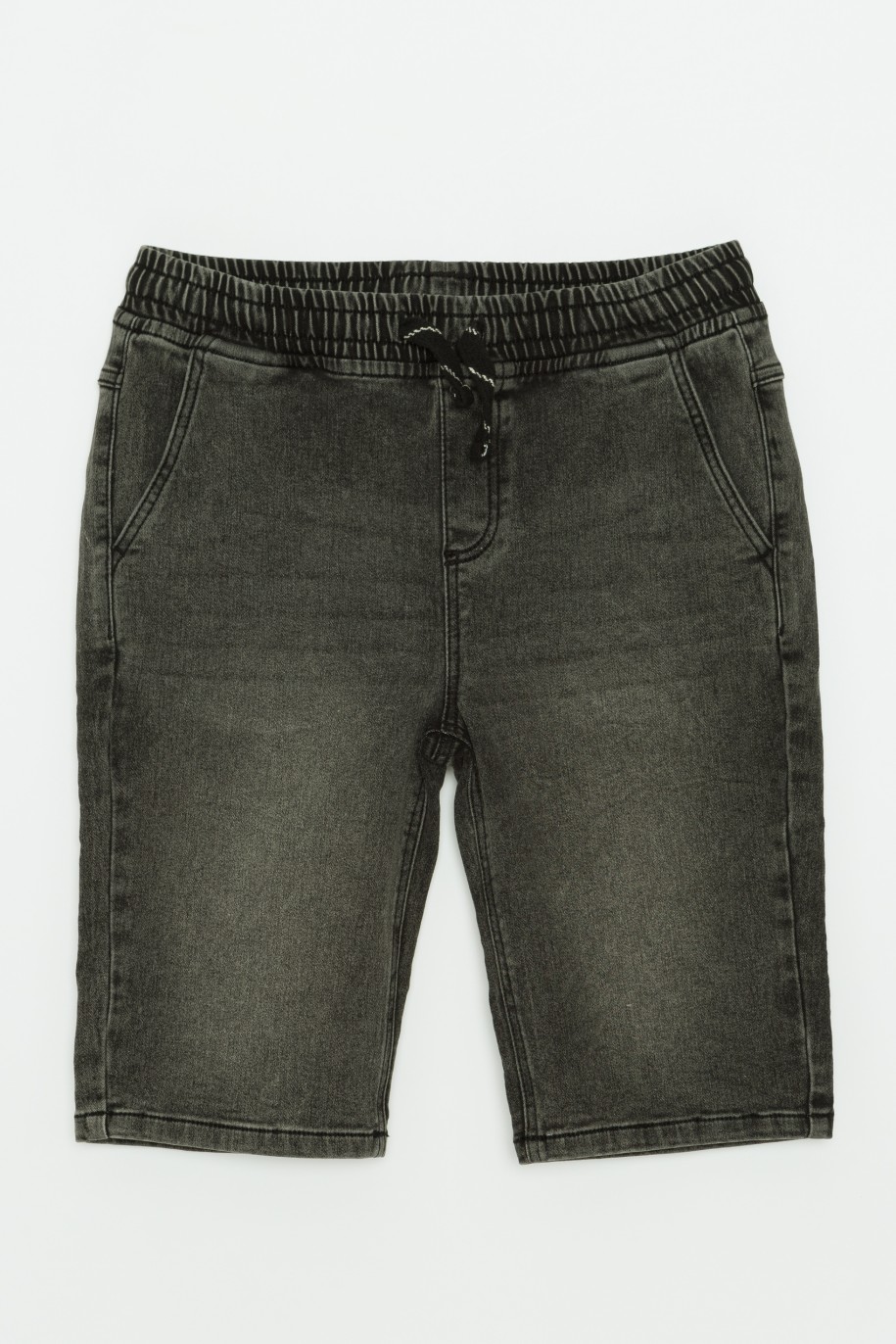 Krótkie szare jeansowe spodenki dla chłopaka - 41201