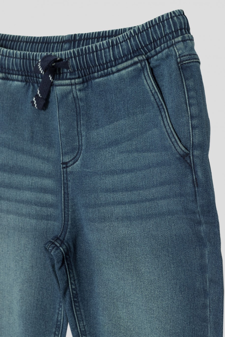 Krótkie niebieskie jeansowe spodenki dla chłopaka - 41208