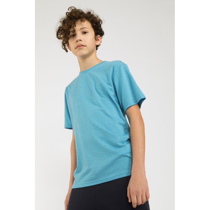Niebieski gładki t-shirt - 41251