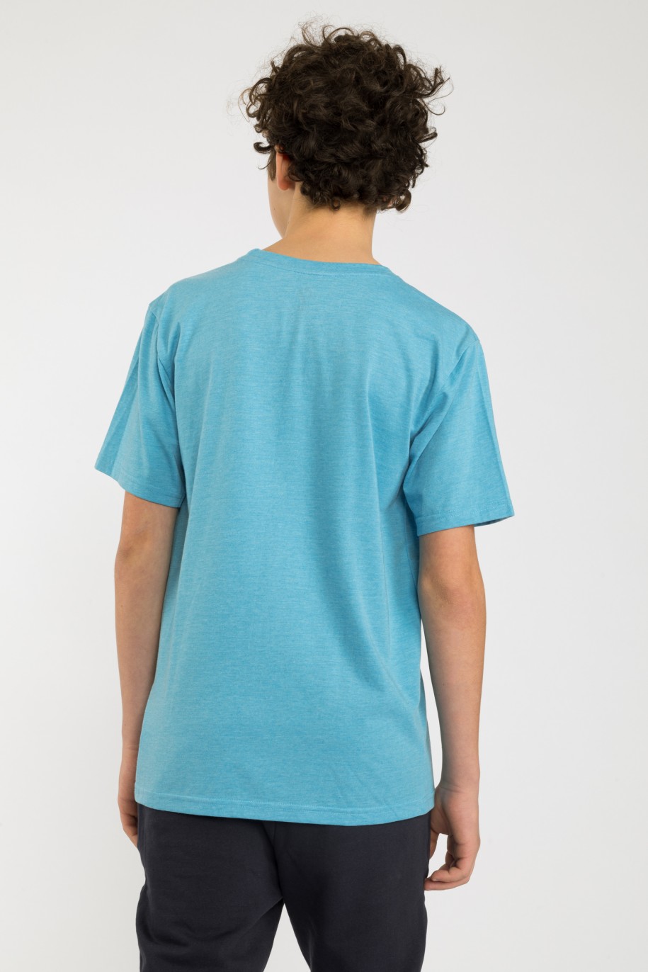 Niebieski gładki t-shirt - 41252
