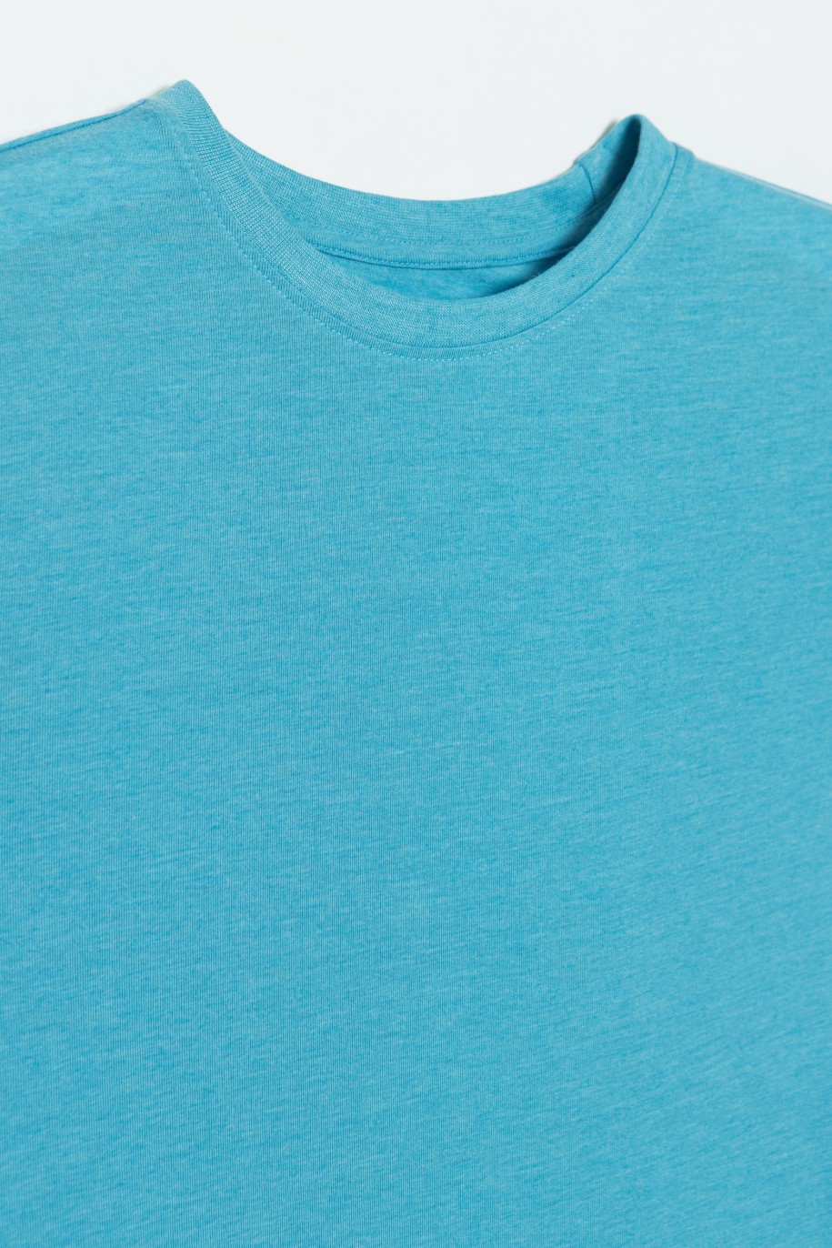 Niebieski gładki t-shirt - 41255