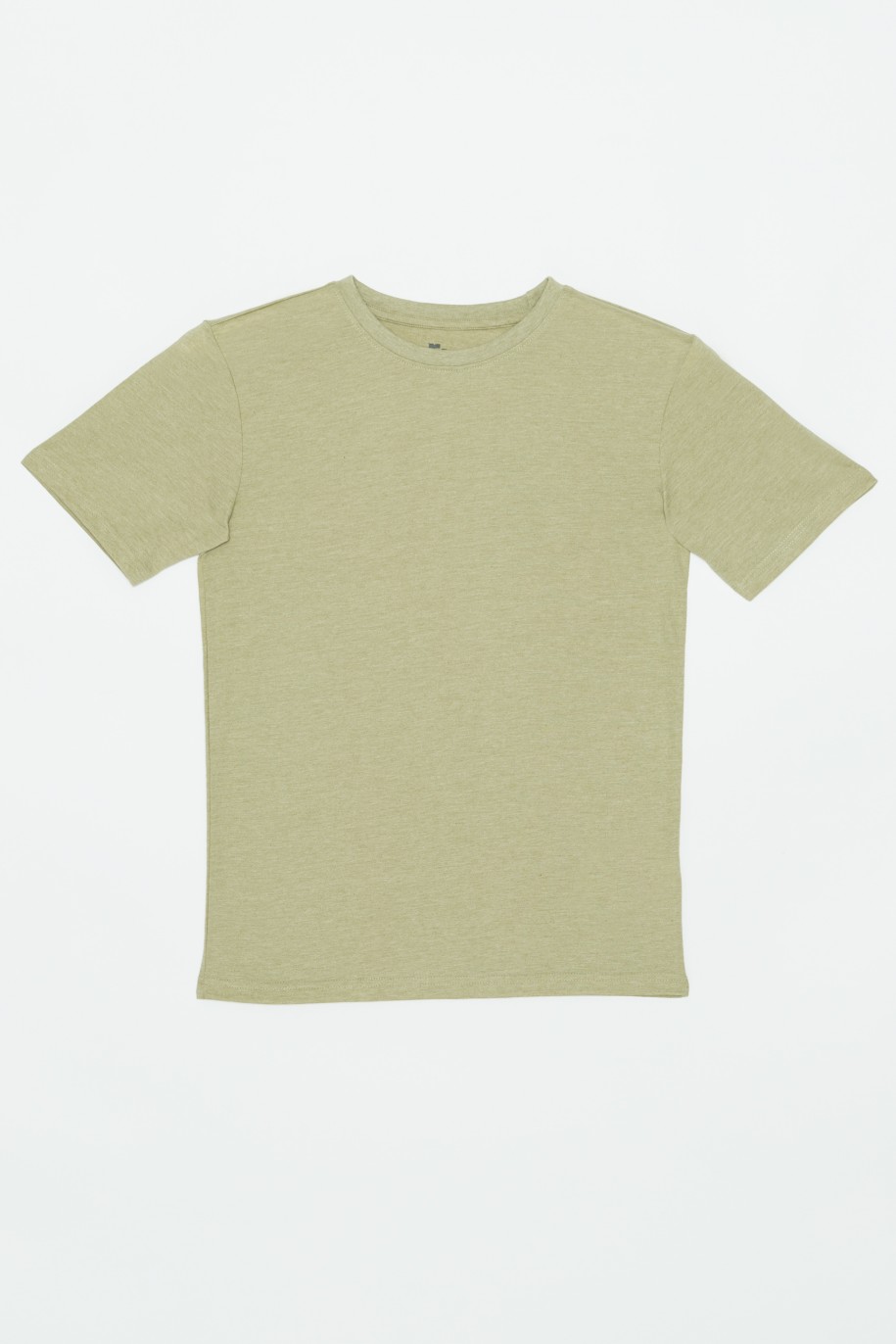 Oliwkowy gładki t-shirt - 41260