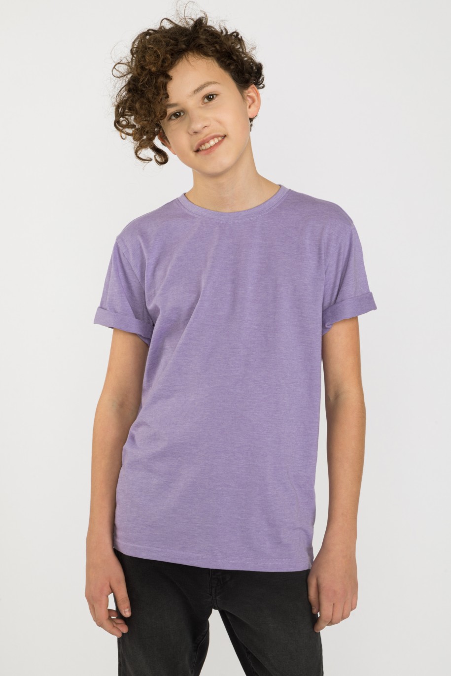 Fioletowy gładki t-shirt - 41262