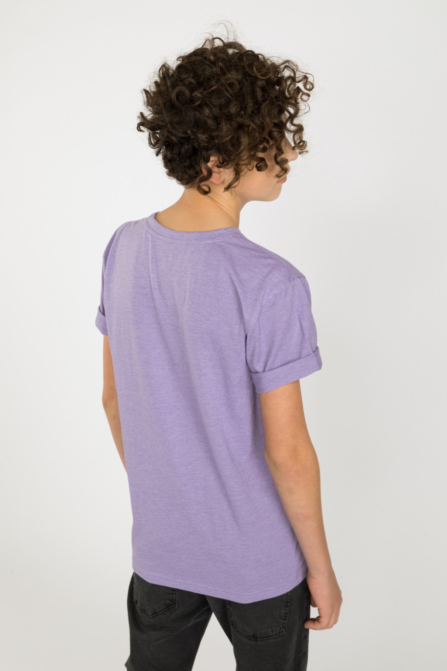 Fioletowy gładki t-shirt - 41263