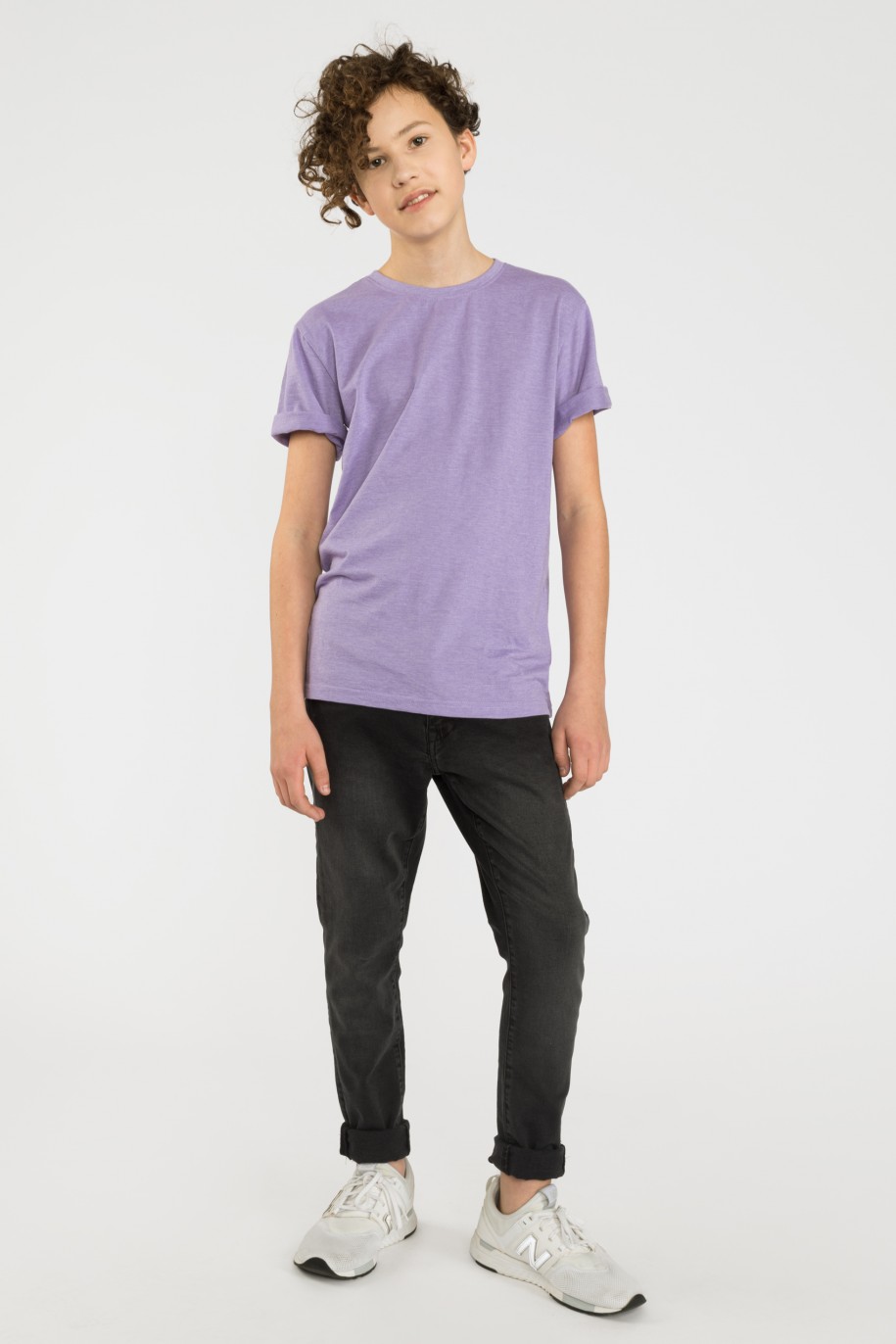 Fioletowy gładki t-shirt - 41264