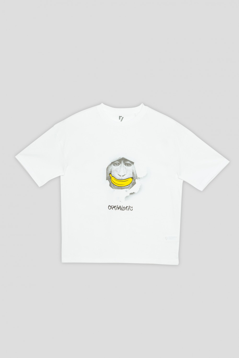 Biały t-shirt OPTIMISTIC - 41290