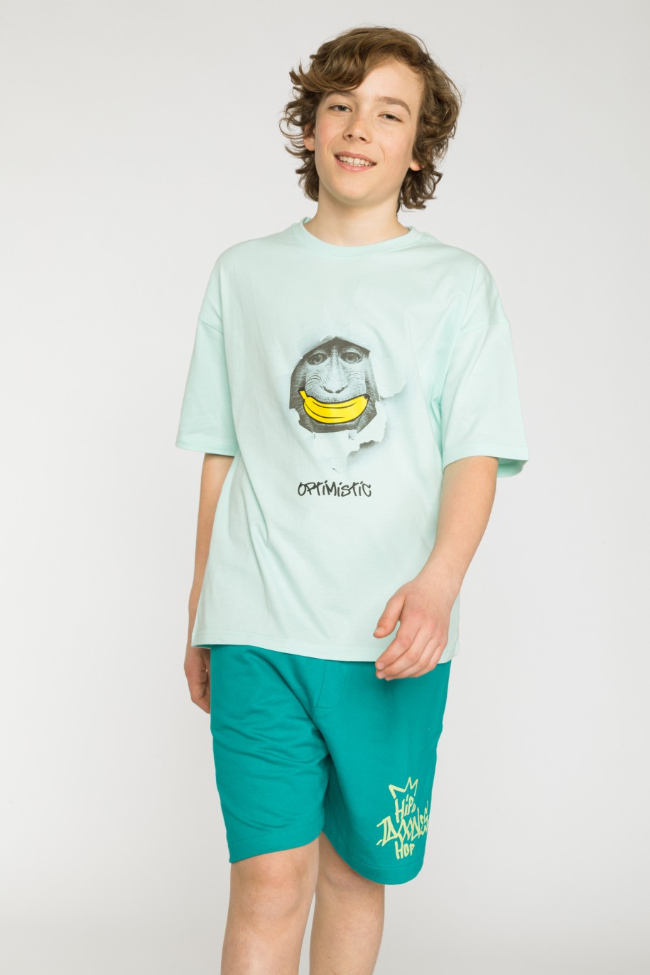 Miętowy t-shirt OPTIMISTIC - 41292