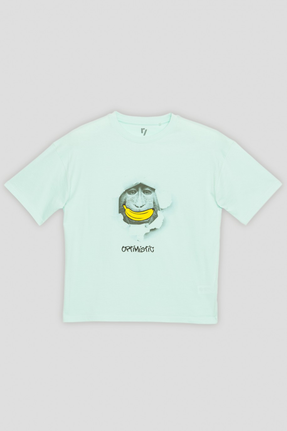 Miętowy t-shirt OPTIMISTIC - 41296